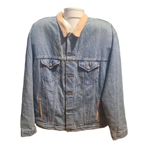 Vtg. 1991 Arizona Jean Co. Denim Jacket Mens XL Made In USA Rugged Distressed - Picture 1 of 16